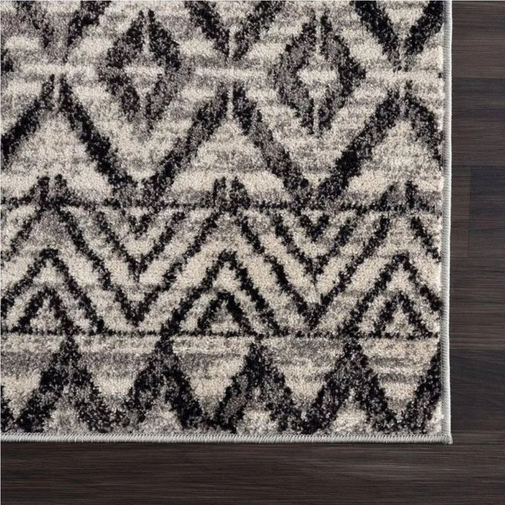 Malibu Grey 7.9 ft. x 10.2 ft. Geometric Polypropylene Area Rug by Abani 4 Malibu Grey 7.9 ft. x 10.2 ft. Geometric Polypropylene Area Rug by Abani - Image 2