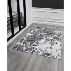 Nova Grey 6 ft. x 9 ft. Abstract Polyester Area Rug by Abani -Abani Sales grey abani area rugs nov100a 6 31 1000