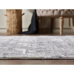 Nova Grey 4 ft. x 6 ft. Distressed Polyester Area Rug by Abani -Abani Sales grey abani area rugs nov120a 4 1f 1000