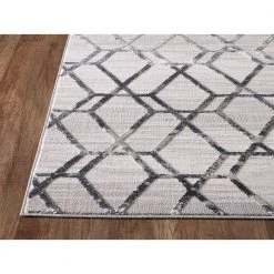 Nova Grey 4 ft. x 6 ft. Distressed Polyester Area Rug by Abani -Abani Sales grey abani area rugs nov120a 4 e1 1000