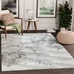Nova Grey 5.3 ft. x 7.6 ft. Abstract Polyester Area Rug by Abani -Abani Sales grey abani area rugs nov130a 5 31 1000