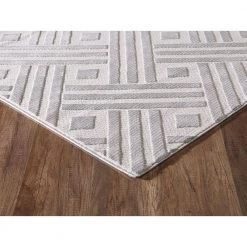 Nova Grey 5.3 ft. x 7.6 ft. Geometric Polyester Area Rug by Abani -Abani Sales grey abani area rugs nov150a 5 c3 1000