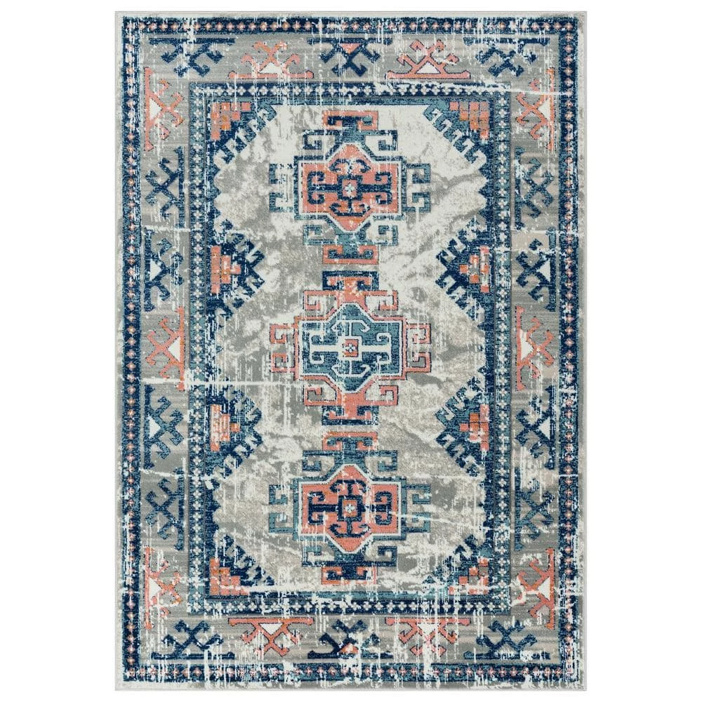 Porto Grey 7.9 ft. x 10.2 ft. Oriental Polypropylene Area Rug by Abani 3 Porto Grey 7.9 ft. x 10.2 ft. Oriental Polypropylene Area Rug by Abani
