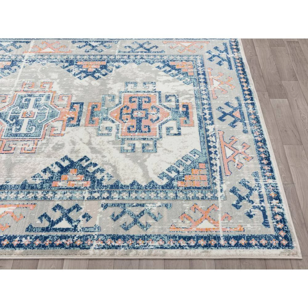 Porto Grey 7.9 ft. x 10.2 ft. Oriental Polypropylene Area Rug by Abani 4 Porto Grey 7.9 ft. x 10.2 ft. Oriental Polypropylene Area Rug by Abani - Image 2