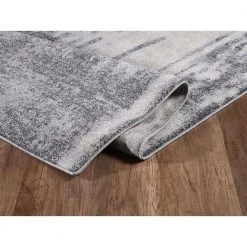 Quartz Grey 5 ft. 3 ft. x 7 ft. 6 in. Distressed Polypropylene Area Rug by Abani -Abani Sales grey abani area rugs qrz110a 5 4f 1000