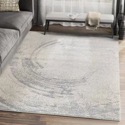 Quartz Grey 5 ft. 3 ft. x 7 ft. 6 in. Solid Color Polypropylene Area Rug by Abani 15 Quartz Grey 5 ft. 3 ft. x 7 ft. 6 in. Solid Color Polypropylene Area Rug by Abani -Abani Sales grey abani area rugs qrz160a 5 31 1000