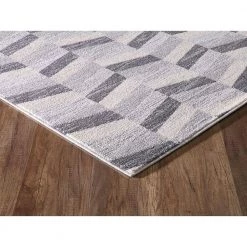 Quartz Grey 5 ft. 3 ft. x 7 ft. 6 in. Geometric Polypropylene Area Rug by Abani -Abani Sales grey abani area rugs qrz170a 5 c3 1000