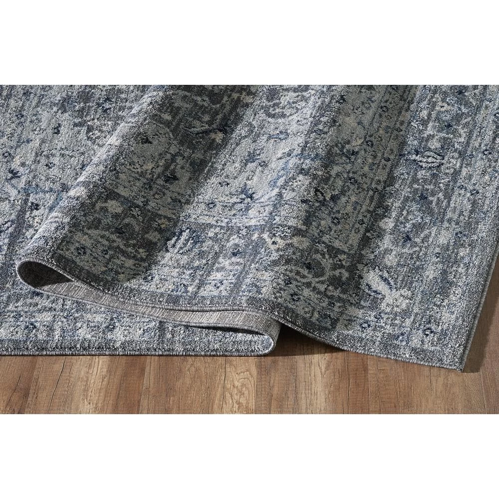 Troy Grey 5 ft. 3 ft. x 7 ft. 6 in. Oriental Polypropylene Area Rug by Abani 6 Troy Grey 5 ft. 3 ft. x 7 ft. 6 in. Oriental Polypropylene Area Rug by Abani - Image 4