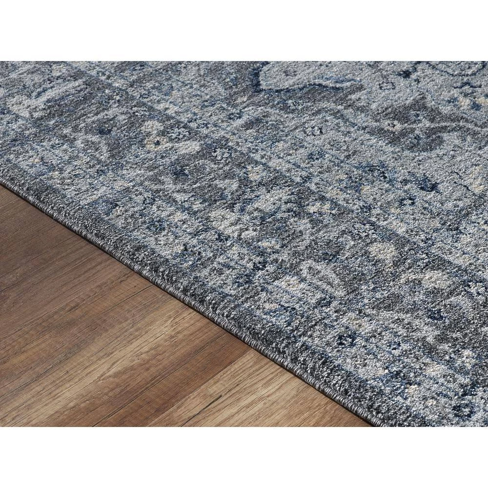 Troy Grey 5 ft. 3 ft. x 7 ft. 6 in. Oriental Polypropylene Area Rug by Abani 5 Troy Grey 5 ft. 3 ft. x 7 ft. 6 in. Oriental Polypropylene Area Rug by Abani - Image 3