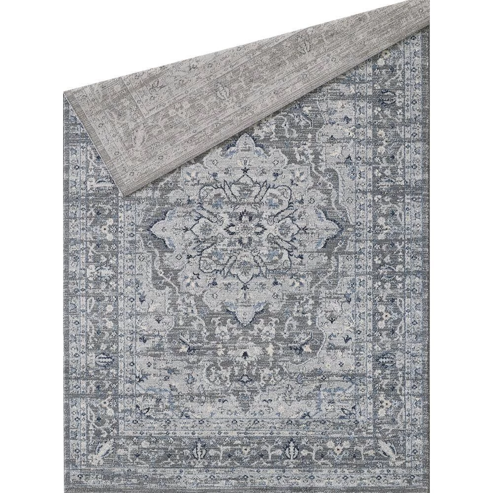 Troy Grey 5 ft. 3 ft. x 7 ft. 6 in. Oriental Polypropylene Area Rug by Abani 4 Troy Grey 5 ft. 3 ft. x 7 ft. 6 in. Oriental Polypropylene Area Rug by Abani - Image 2