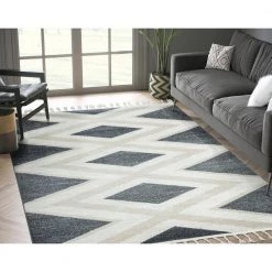 Tulum Grey 5.3 ft. x 7.6 ft. Abstract Polypropylene Area Rug by Abani -Abani Sales grey abani area rugs tul130a 5 31 1000