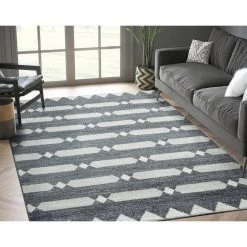 Tulum Grey 5.3 ft. x 7.6 ft. Abstract Polypropylene Area Rug by Abani -Abani Sales grey abani area rugs tul150b 5 31 1000