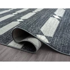 Tulum Grey 5.3 ft. x 7.6 ft. Abstract Polypropylene Area Rug by Abani -Abani Sales grey abani area rugs tul150b 5 c3 1000