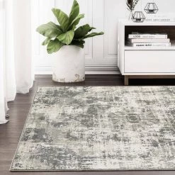 Urbana Grey 3 ft. x 5 ft. Distressed Polypropylene Area Rug by Abani -Abani Sales grey abani area rugs urb100a 3 44 1000
