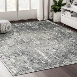 Urbana Grey 7.9 ft. x 10.2 ft. Distressed Polypropylene Area Rug by Abani -Abani Sales grey abani area rugs urb110a 8 31 1000