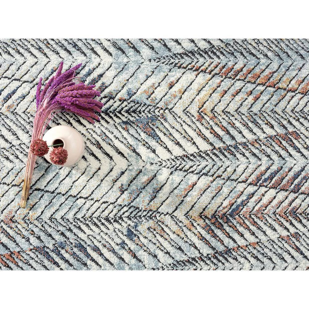 Venus Grey 4 ft. x 6 ft. Abstract Polypropylene Area Rug by Abani 7 Venus Grey 4 ft. x 6 ft. Abstract Polypropylene Area Rug by Abani - Image 5