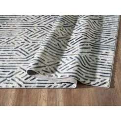 Vista Grey 5.3 ft. x 7.6 ft. Geometric Polyester Area Rug by Abani -Abani Sales grey abani area rugs vst110a 5 4f 1000