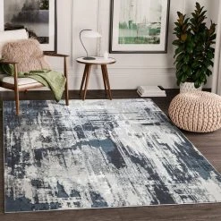 Vista Grey 7.9 ft. x 10.2 ft. Abstract Polyester Area Rug by Abani -Abani Sales grey abani area rugs vst130b 8 31 1000