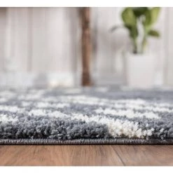 Willow Grey 7 ft. 9 in. x 10 ft. 2 in. Shag Polypropylene Area Rug by Abani -Abani Sales grey abani area rugs wil140a 8 1f 1000