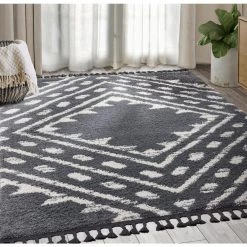 Willow Grey 7 ft. 9 in. x 10 ft. 2 in. Shag Polypropylene Area Rug by Abani -Abani Sales grey abani area rugs wil140a 8 31 1000