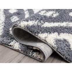 Willow Grey 7 ft. 9 in. x 10 ft. 2 in. Shag Polypropylene Area Rug by Abani -Abani Sales grey abani area rugs wil140a 8 c3 1000
