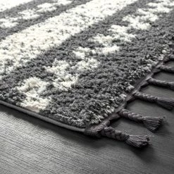 Willow Grey 6 ft. x 9 ft. Shag Polypropylene Area Rug by Abani -Abani Sales grey abani area rugs wil210a 6 1f 1000