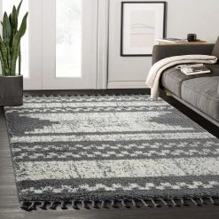 Willow Grey 6 ft. x 9 ft. Shag Polypropylene Area Rug by Abani -Abani Sales grey abani area rugs wil210a 6 31 1000