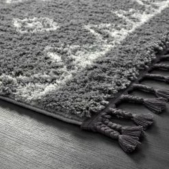 Willow Grey 7 ft. 9 in. x 10 ft. 2 in. Shag Polypropylene Area Rug by Abani -Abani Sales grey abani area rugs wil220a 8 1f 1000