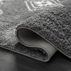 Willow Grey 7 ft. 9 in. x 10 ft. 2 in. Shag Polypropylene Area Rug by Abani -Abani Sales grey abani area rugs wil220a 8 4f 1000