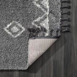 Willow Grey 7 ft. 9 in. x 10 ft. 2 in. Shag Polypropylene Area Rug by Abani -Abani Sales grey abani area rugs wil220a 8 c3 1000