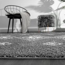Willow Grey 7 ft. 9 in. x 10 ft. 2 in. Shag Polypropylene Area Rug by Abani -Abani Sales grey abani area rugs wil220a 8 fa 1000