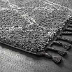 Willow Grey 5 ft. 3 ft. x 7 ft. 6 in. Shag Polypropylene Area Rug by Abani -Abani Sales grey abani area rugs wil230a 5 1f 1000