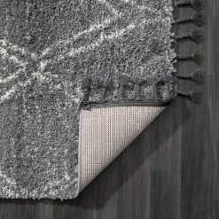 Willow Grey 5 ft. 3 ft. x 7 ft. 6 in. Shag Polypropylene Area Rug by Abani -Abani Sales grey abani area rugs wil230a 5 c3 1000