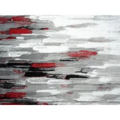 Porto Grey/Red 6 ft. x 9 ft. Abstract Polypropylene Area Rug by Abani -Abani Sales grey red abani area rugs prt140e 6 4f 1000