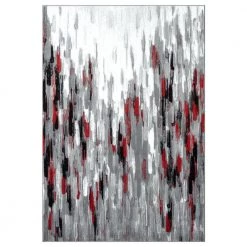 Porto Grey/Red 6 ft. x 9 ft. Abstract Polypropylene Area Rug by Abani
