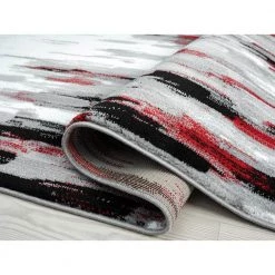 Porto Grey/Red 6 ft. x 9 ft. Abstract Polypropylene Area Rug by Abani -Abani Sales grey red abani area rugs prt140e 6 c3 1000