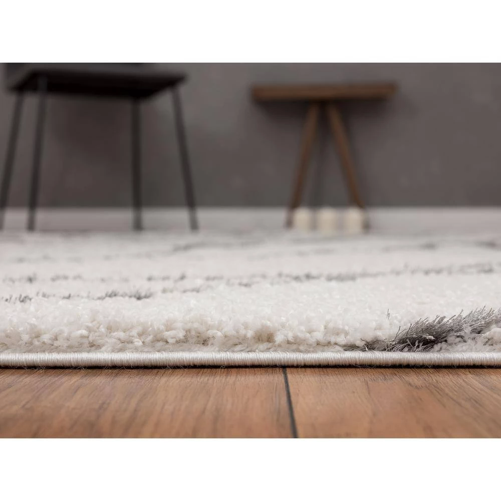 Abani Boston Ivory 6 ft. x 9 ft. Shag Polyester Area Rug 6 Abani Boston Ivory 6 ft. x 9 ft. Shag Polyester Area Rug - Image 4