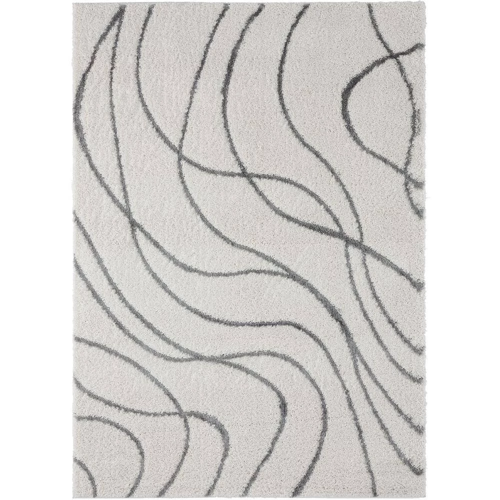 Abani Boston Ivory 6 ft. x 9 ft. Shag Polyester Area Rug 3 Abani Boston Ivory 6 ft. x 9 ft. Shag Polyester Area Rug