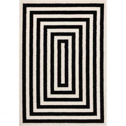 Casa Ivory 6 ft. x 9 ft. Abstract Polypropylene Area Rug by Abani