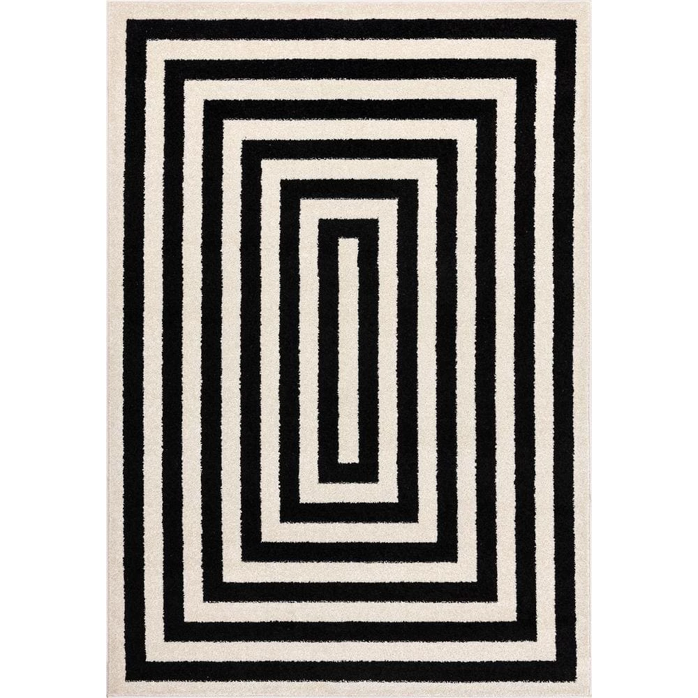 Casa Ivory 6 ft. x 9 ft. Abstract Polypropylene Area Rug by Abani 3 Casa Ivory 6 ft. x 9 ft. Abstract Polypropylene Area Rug by Abani