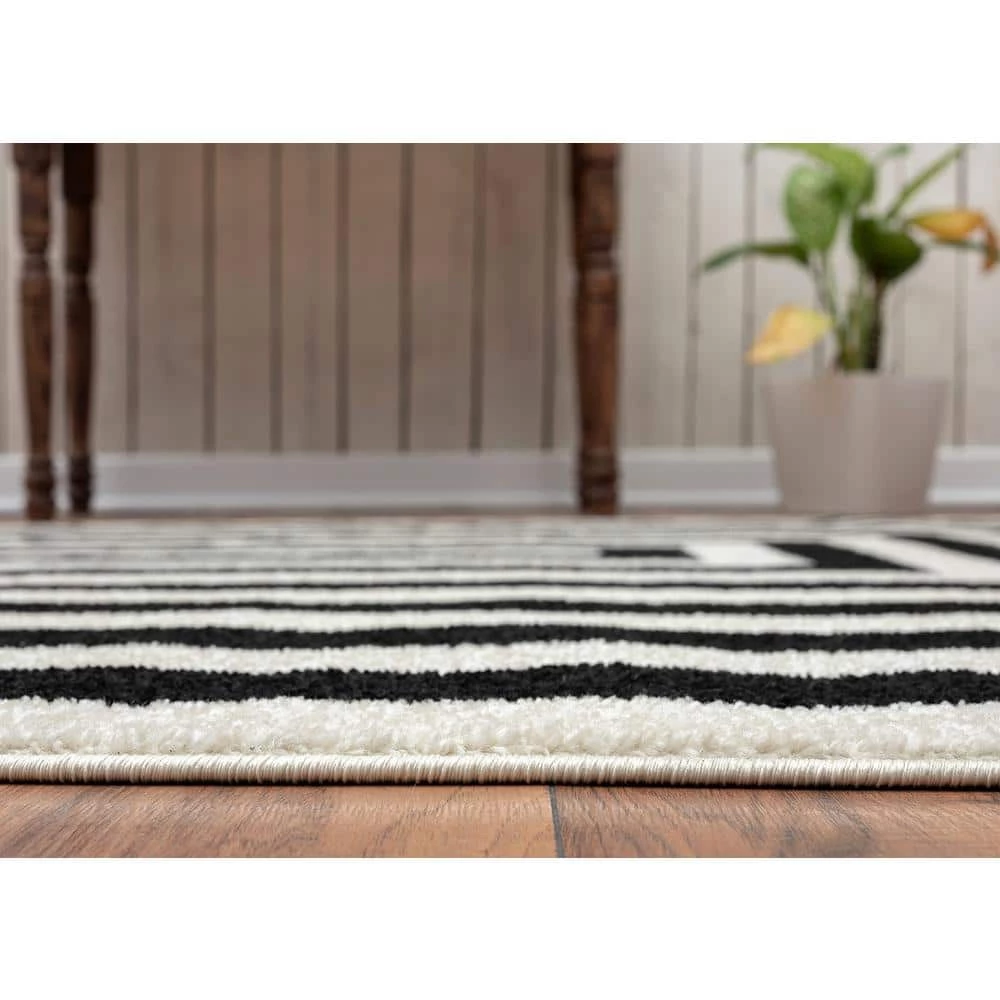 Casa Ivory 6 ft. x 9 ft. Abstract Polypropylene Area Rug by Abani 6 Casa Ivory 6 ft. x 9 ft. Abstract Polypropylene Area Rug by Abani - Image 4