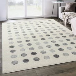 Casa Ivory 6 ft. x 9 ft. Polka Dot Polypropylene Area Rug by Abani -Abani Sales ivory abani area rugs cas130a 6 31 1000
