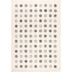 Casa Ivory 6 ft. x 9 ft. Polka Dot Polypropylene Area Rug by Abani