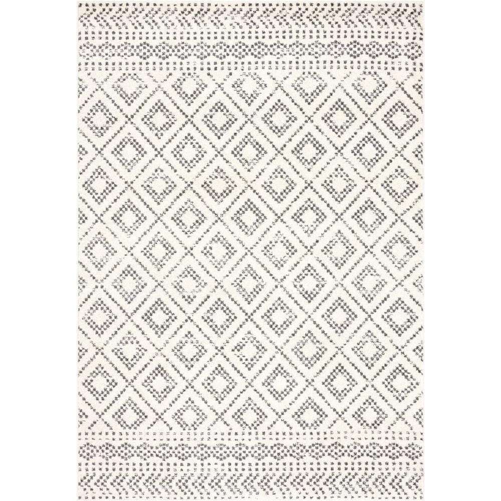 Casa Ivory 7 ft. 9 in. x 10 ft. 2 in. Geometric Polypropylene Area Rug by Abani 3 Casa Ivory 7 ft. 9 in. x 10 ft. 2 in. Geometric Polypropylene Area Rug by Abani