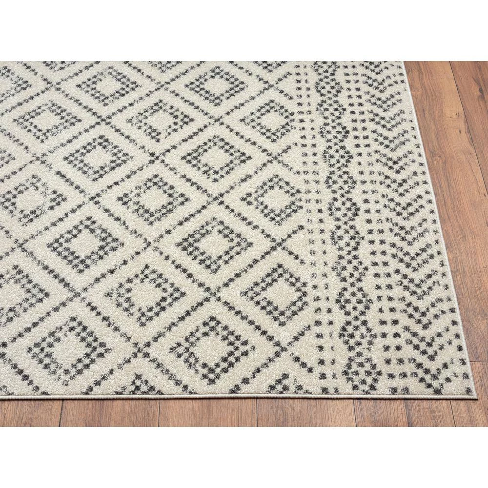 Casa Ivory 7 ft. 9 in. x 10 ft. 2 in. Geometric Polypropylene Area Rug by Abani 4 Casa Ivory 7 ft. 9 in. x 10 ft. 2 in. Geometric Polypropylene Area Rug by Abani - Image 2