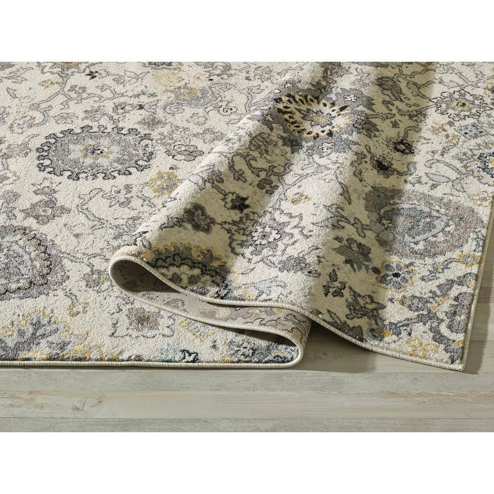 Lennox Ivory 5.3 ft. x 7.6 ft. Abstract Polypropylene Area Rug by Abani 5 Lennox Ivory 5.3 ft. x 7.6 ft. Abstract Polypropylene Area Rug by Abani - Image 4