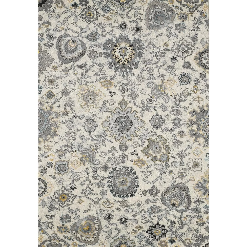 Lennox Ivory 5.3 ft. x 7.6 ft. Abstract Polypropylene Area Rug by Abani 2 Lennox Ivory 5.3 ft. x 7.6 ft. Abstract Polypropylene Area Rug by Abani