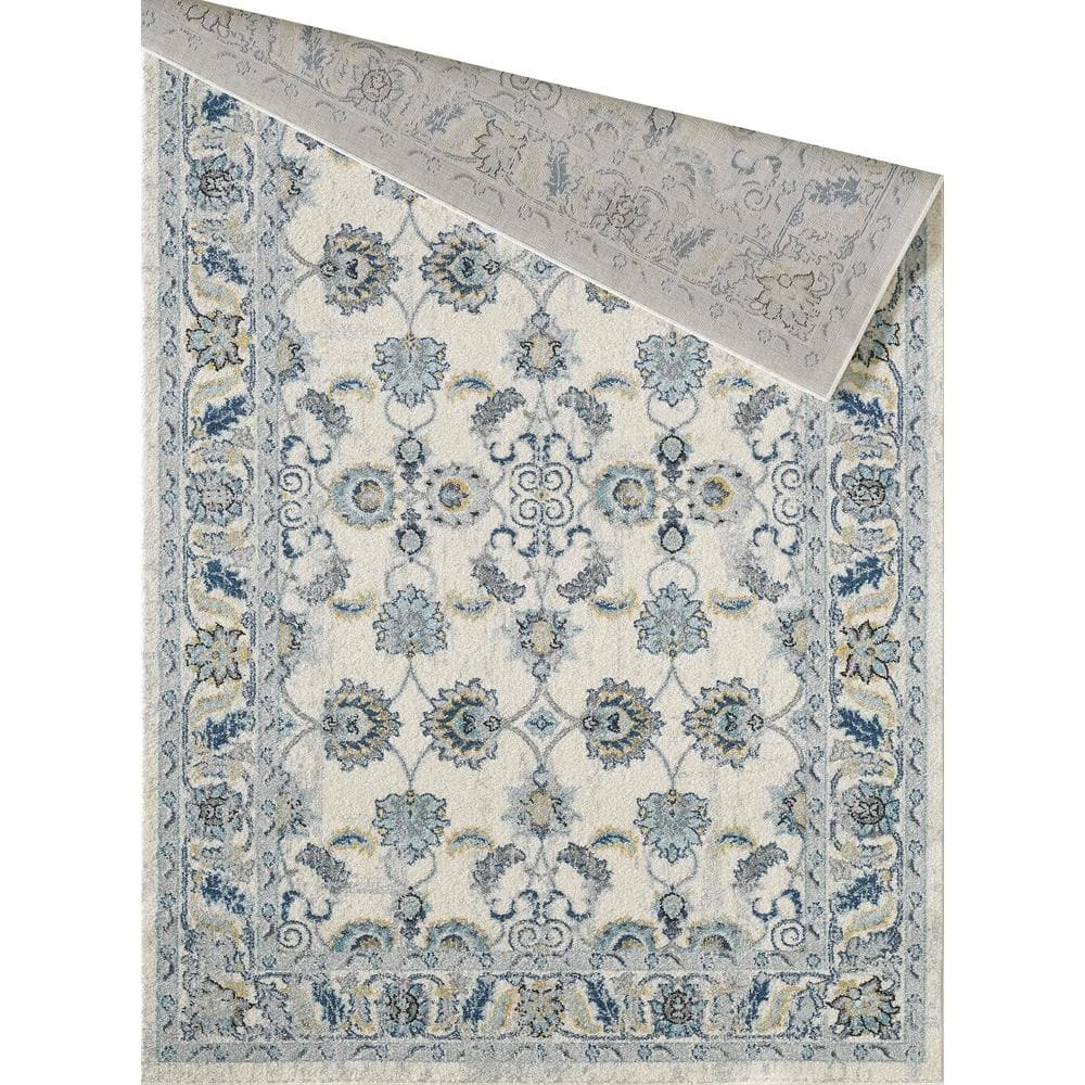 Lennox Ivory 5.3 ft. x 7.6 ft. Oriental Polypropylene Area Rug by Abani 5 Lennox Ivory 5.3 ft. x 7.6 ft. Oriental Polypropylene Area Rug by Abani - Image 3