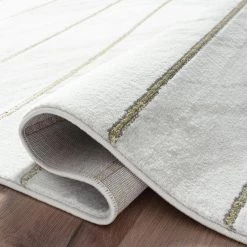 Luna Ivory 6 ft. x 9 ft. Striped Polyester Area Rug by Abani -Abani Sales ivory abani area rugs lun300a 6 4f 1000
