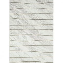 Luna Ivory 6 ft. x 9 ft. Striped Polyester Area Rug by Abani